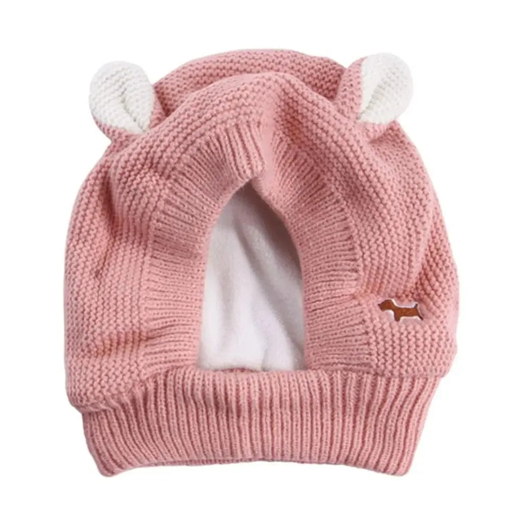 Winter Warm Dog Hat Ear Muffs Noise Protection Windproof Pet Ears Covers Knitted Earmuffs For Medium-Large Puppy Accessories.