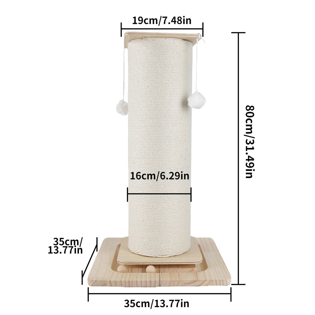 1 Section Vertical Sisal Material Safe Cat Climbing Frame Tree Modern Stable Design Cat Scratching Post for Cats 60cm/80cm