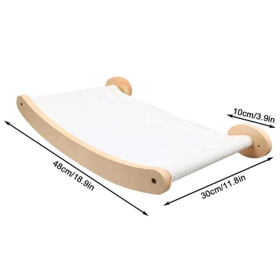 Wooden Cat Tree Tower Cat Wall Furniture Climbing Shelves Perches Sisal Scratcher Hammock Steps and Ladder Indoor Cats Walk Gym