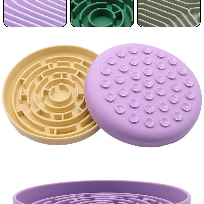 Pet Anti-choking Feeder Dog Food Bowl Pet Supplies Silicone Feeding Bowls Mat for Non-sliping Distracted Licking Plate Cutlery