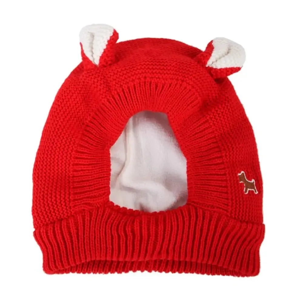 Winter Warm Dog Hat Ear Muffs Noise Protection Windproof Pet Ears Covers Knitted Earmuffs For Medium-Large Puppy Accessories.
