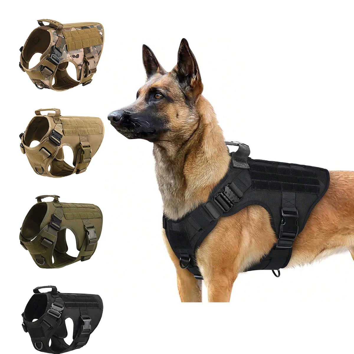 Large Dog Harness Pet German Shepherd Malinois Training Vest Military Tactical Medium Dog Harnesses Hunting For Dogs Accessories