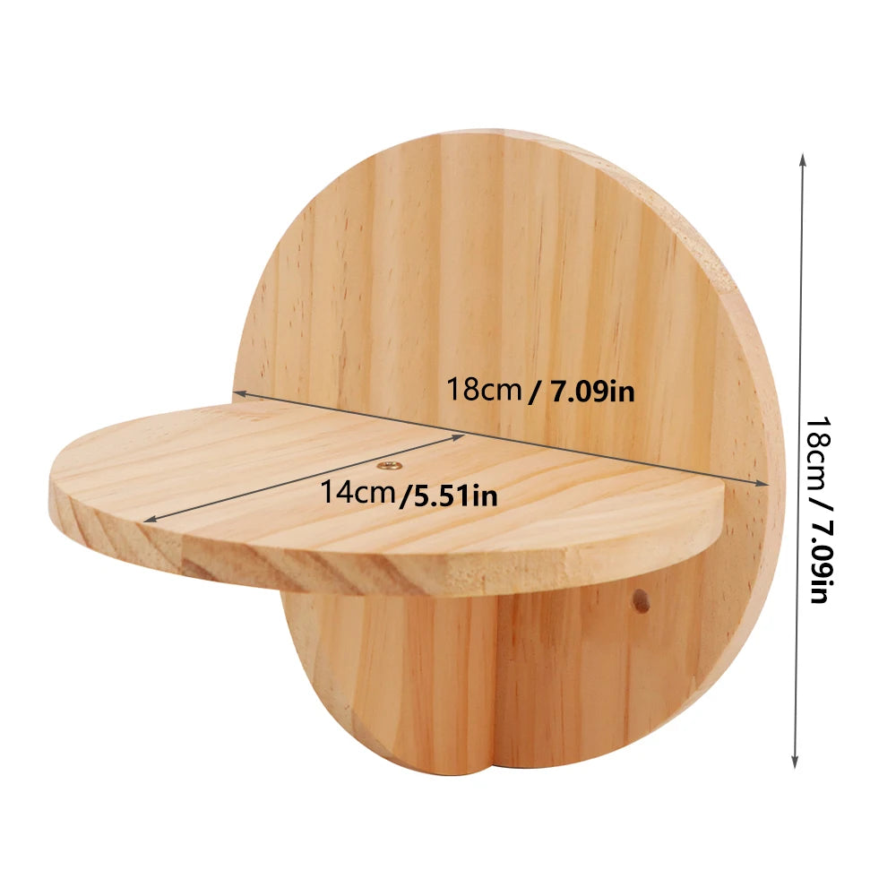 Wall Mounted Cat Shelves Solid Wood Cat Climbing Perch Floating Steps Cat Wall Furniture DIY Cat Tree Platform for Indoor Kitten