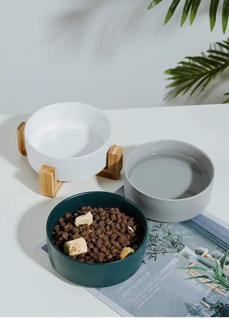 B7 Self-Assembly Ceramic Double Cat Bowl Dog Bowl 400ML Pet Feeding Water Bowl Cat Puppy Feeder Product SuppliesFood Water Bowls