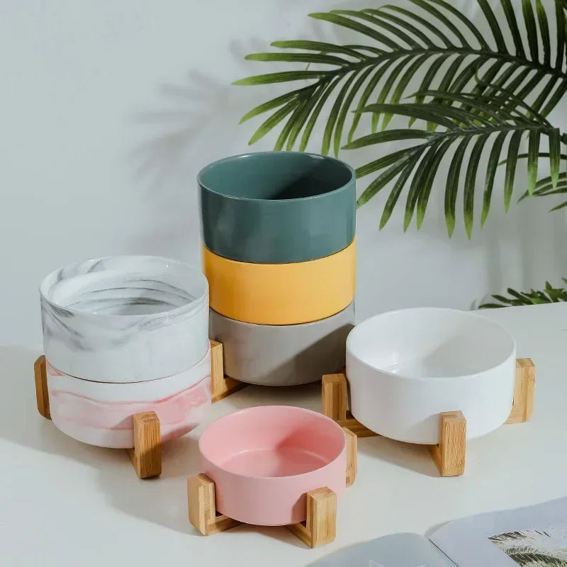 B7 Self-Assembly Ceramic Double Cat Bowl Dog Bowl 400ML Pet Feeding Water Bowl Cat Puppy Feeder Product SuppliesFood Water Bowls