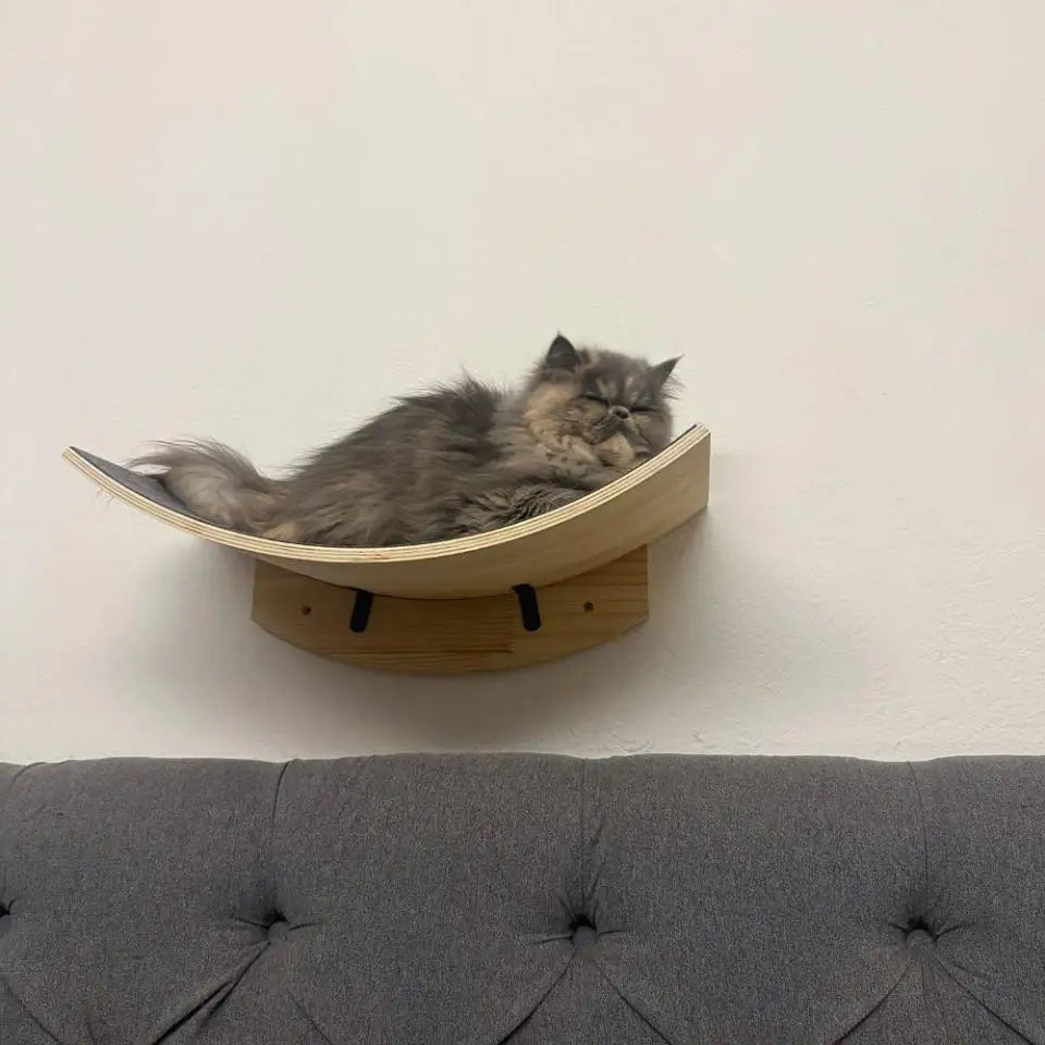 Wooden Cat Tree Tower Cat Wall Furniture Climbing Shelves Perches Sisal Scratcher Hammock Steps and Ladder Indoor Cats Walk Gym