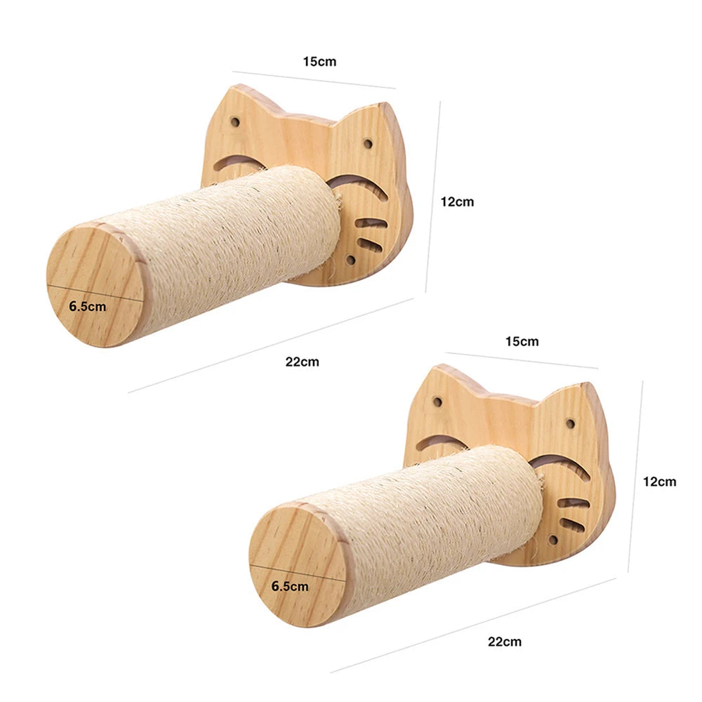 Wall Mounted Cat Shelves Solid Wood Cat Climbing Perch Floating Steps Cat Wall Furniture DIY Cat Tree Platform for Indoor Kitten