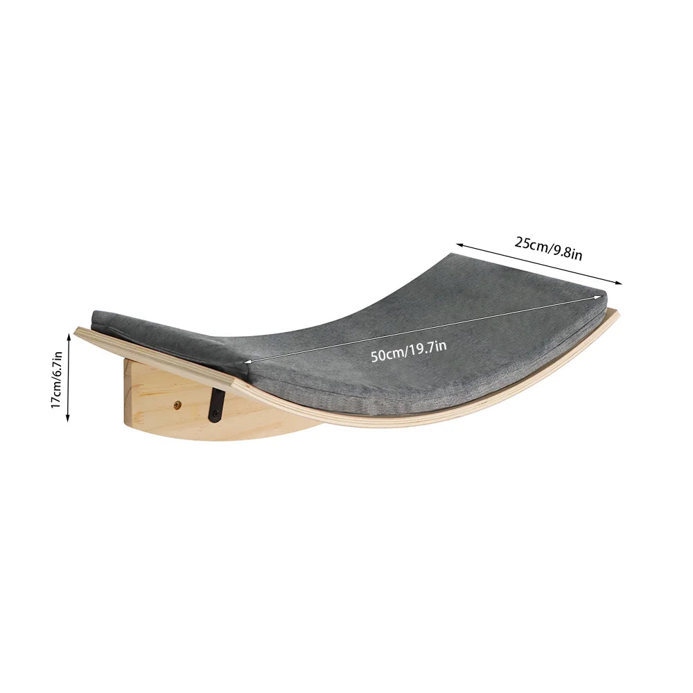 Cat Wall Shelves Curved Hammock Bed Steps with Cushions Cat Furniture for Sleeping Playing Climbing Contoured Cat Rack Supplies