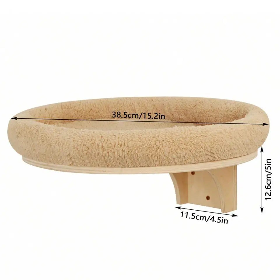 Wooden Cat Tree Tower Cat Wall Furniture Climbing Shelves Perches Sisal Scratcher Hammock Steps and Ladder Indoor Cats Walk Gym