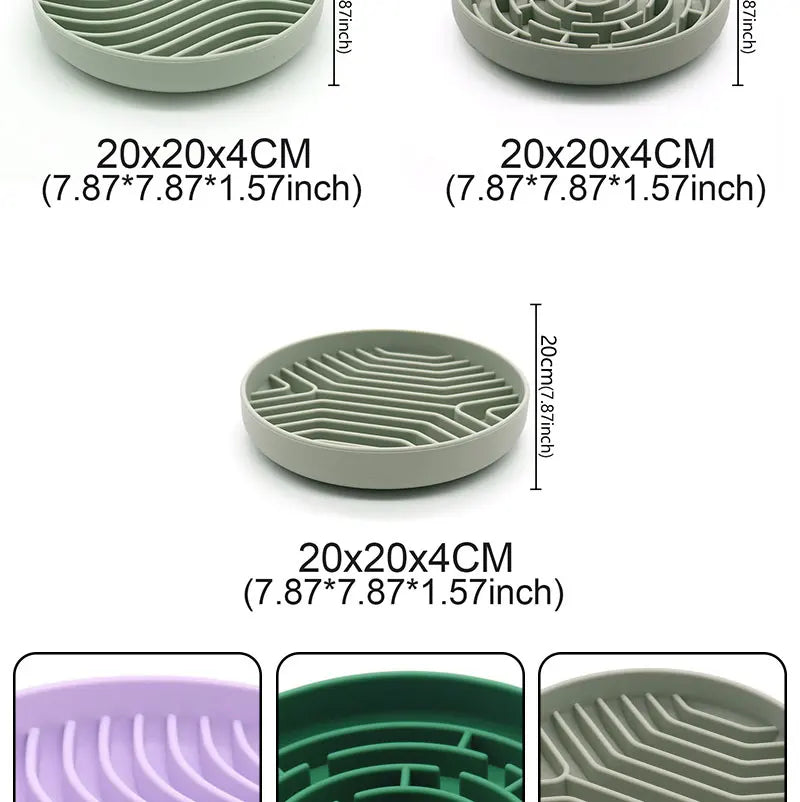 Pet Anti-choking Feeder Dog Food Bowl Pet Supplies Silicone Feeding Bowls Mat for Non-sliping Distracted Licking Plate Cutlery