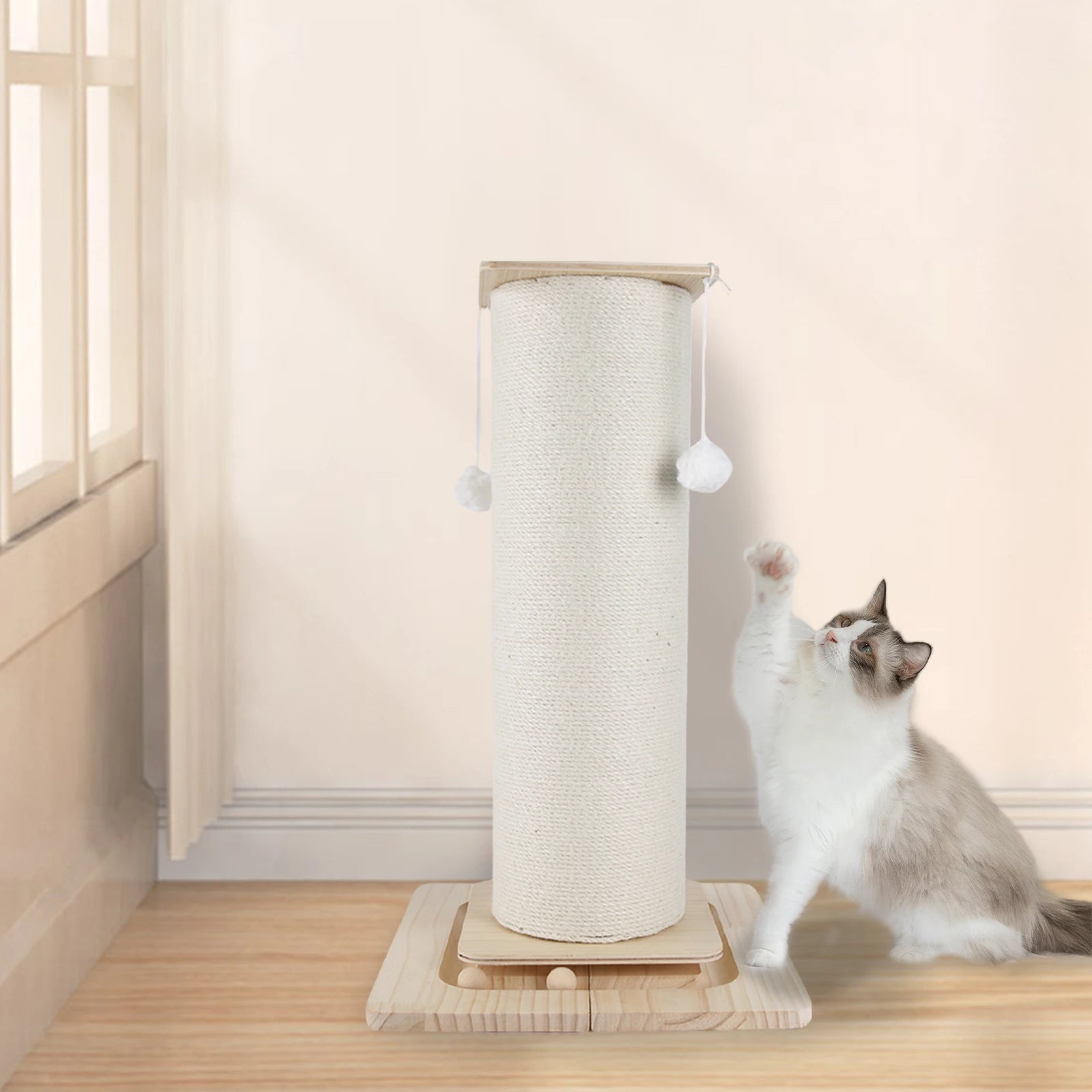 1 Section Vertical Sisal Material Safe Cat Climbing Frame Tree Modern Stable Design Cat Scratching Post for Cats 60cm/80cm