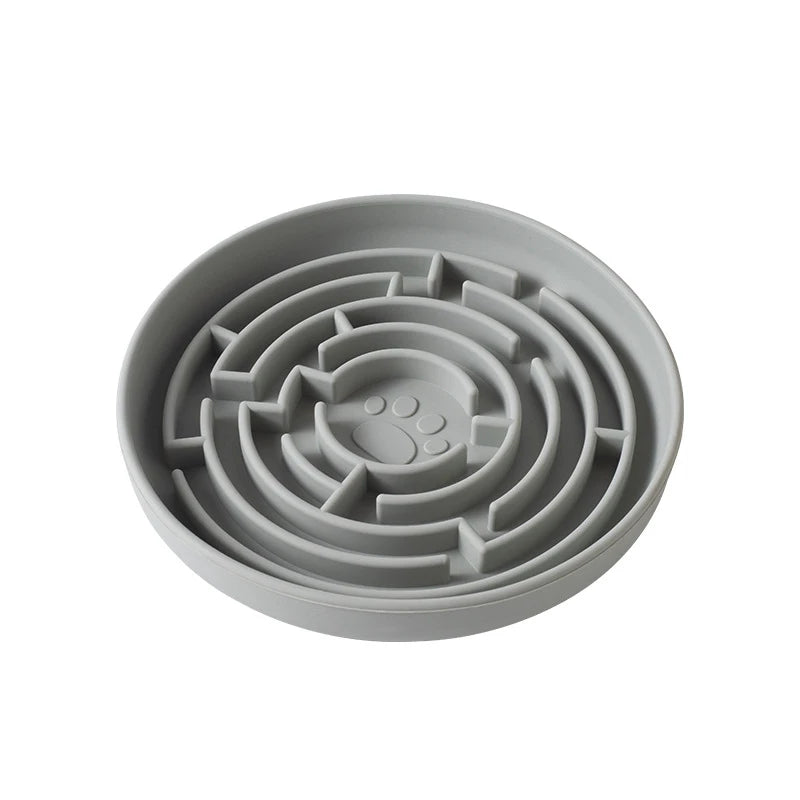 Dog Slow Feeder Bowl Silicone Anti Slip Suction Cup Base Easy Clean Pet Feeding Dish Interactive Eating Control for Puppy