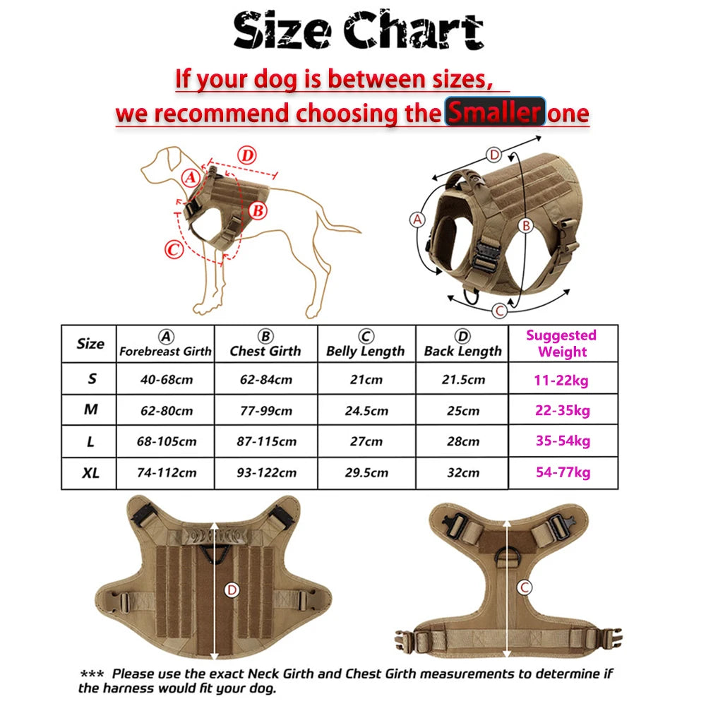 Large Dog Harness Pet German Shepherd Malinois Training Vest Military Tactical Medium Dog Harnesses Hunting For Dogs Accessories