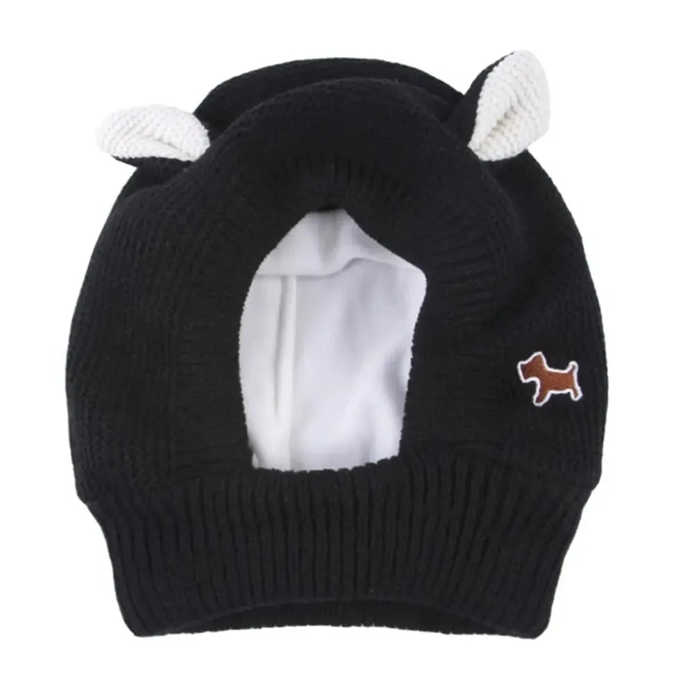Winter Warm Dog Hat Ear Muffs Noise Protection Windproof Pet Ears Covers Knitted Earmuffs For Medium-Large Puppy Accessories.