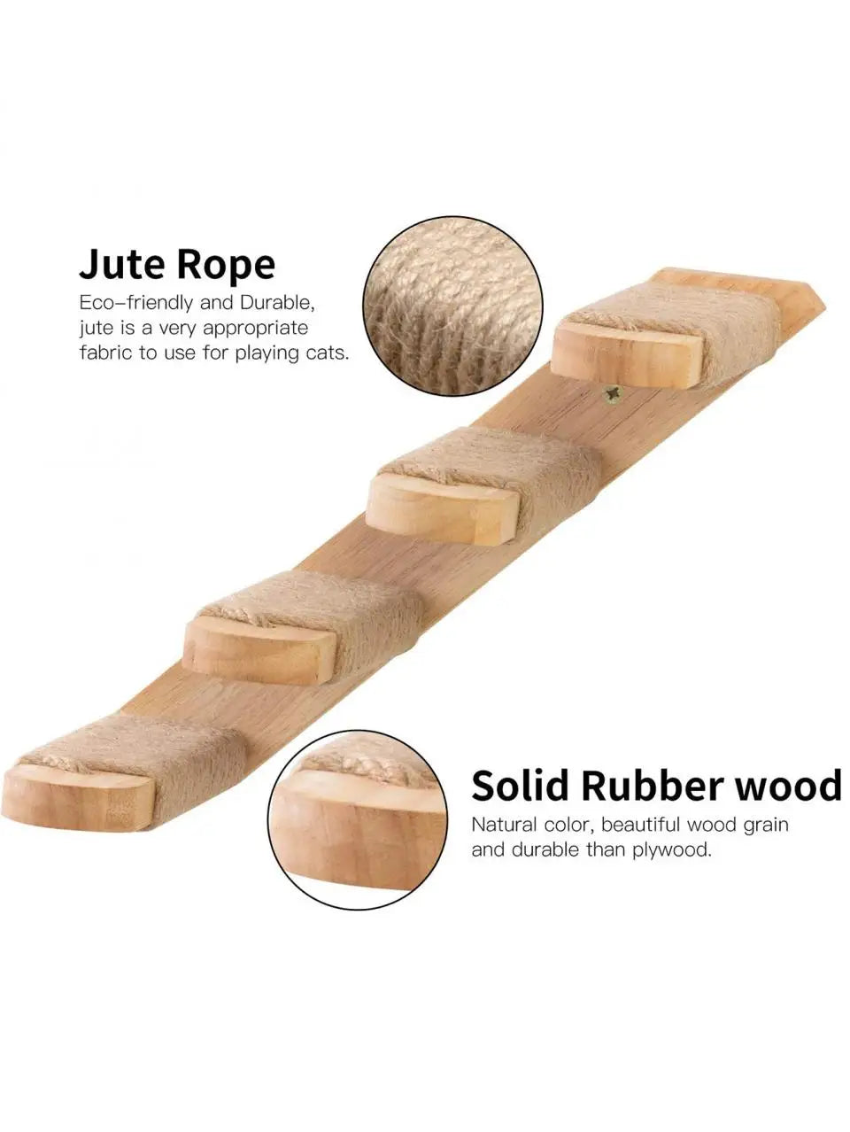 Wooden Cat Tree Tower Cat Wall Furniture Climbing Shelves Perches Sisal Scratcher Hammock Steps and Ladder Indoor Cats Walk Gym