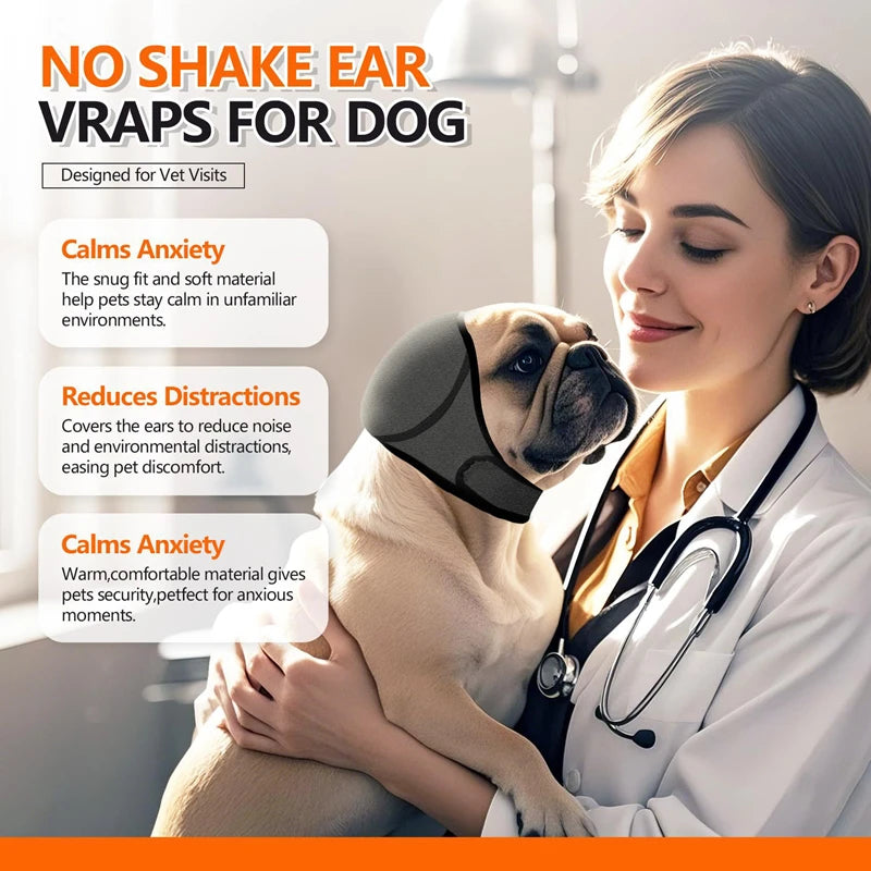 Waterproof Noise Cancelling Adjustable Dog Ear Muffs Dog Earmuffs Swimming Calming Hood To Relieve Pet Anxiety & Prevent Shock