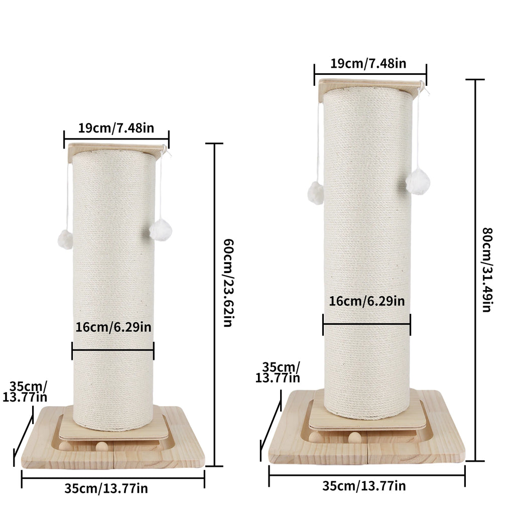 1 Section Vertical Sisal Material Safe Cat Climbing Frame Tree Modern Stable Design Cat Scratching Post for Cats 60cm/80cm