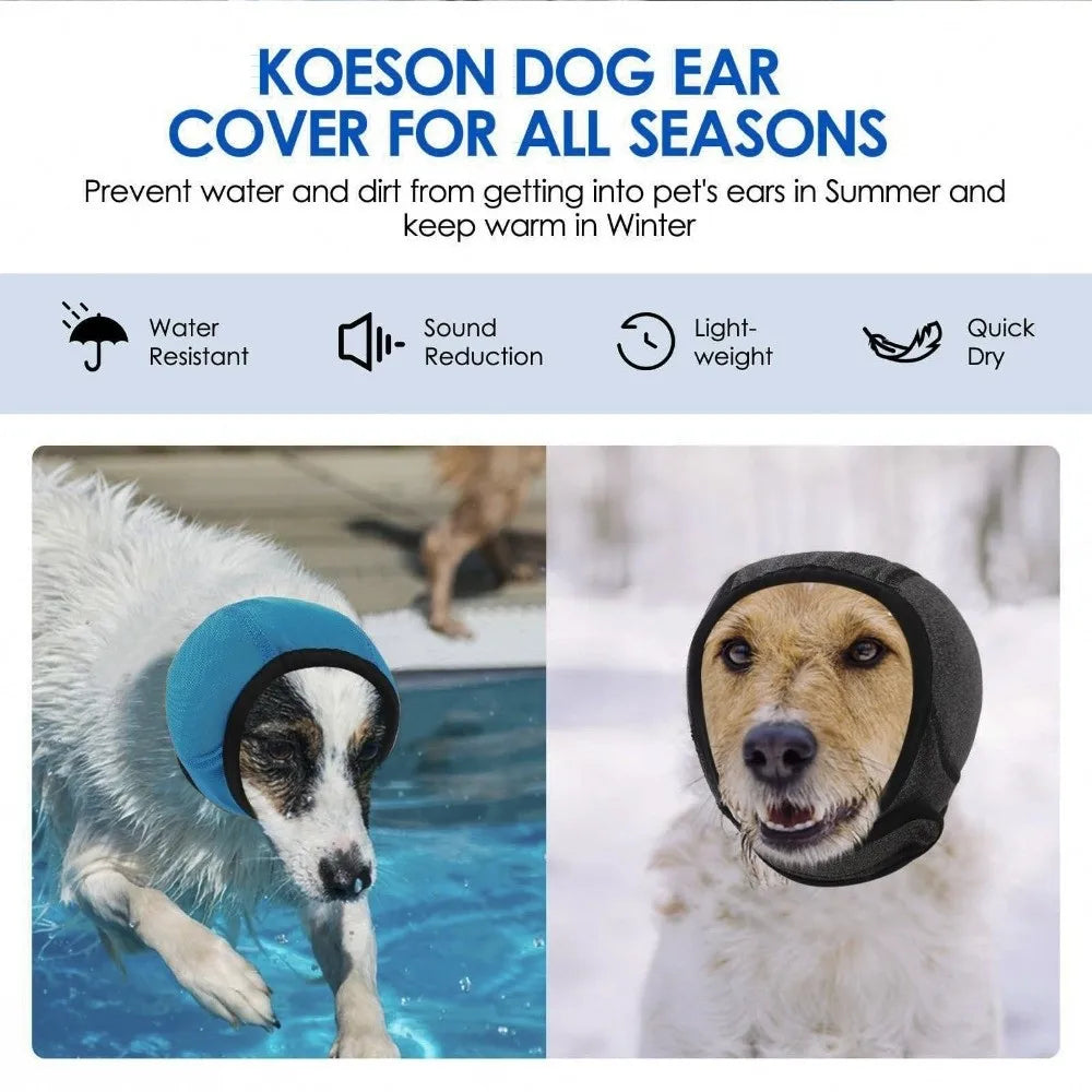 Noise Reduction Dog Ear Covers Hearing Protection Waterproof Dog Calming Earmuff Anti-Noise Shock Proof Pet Headcover