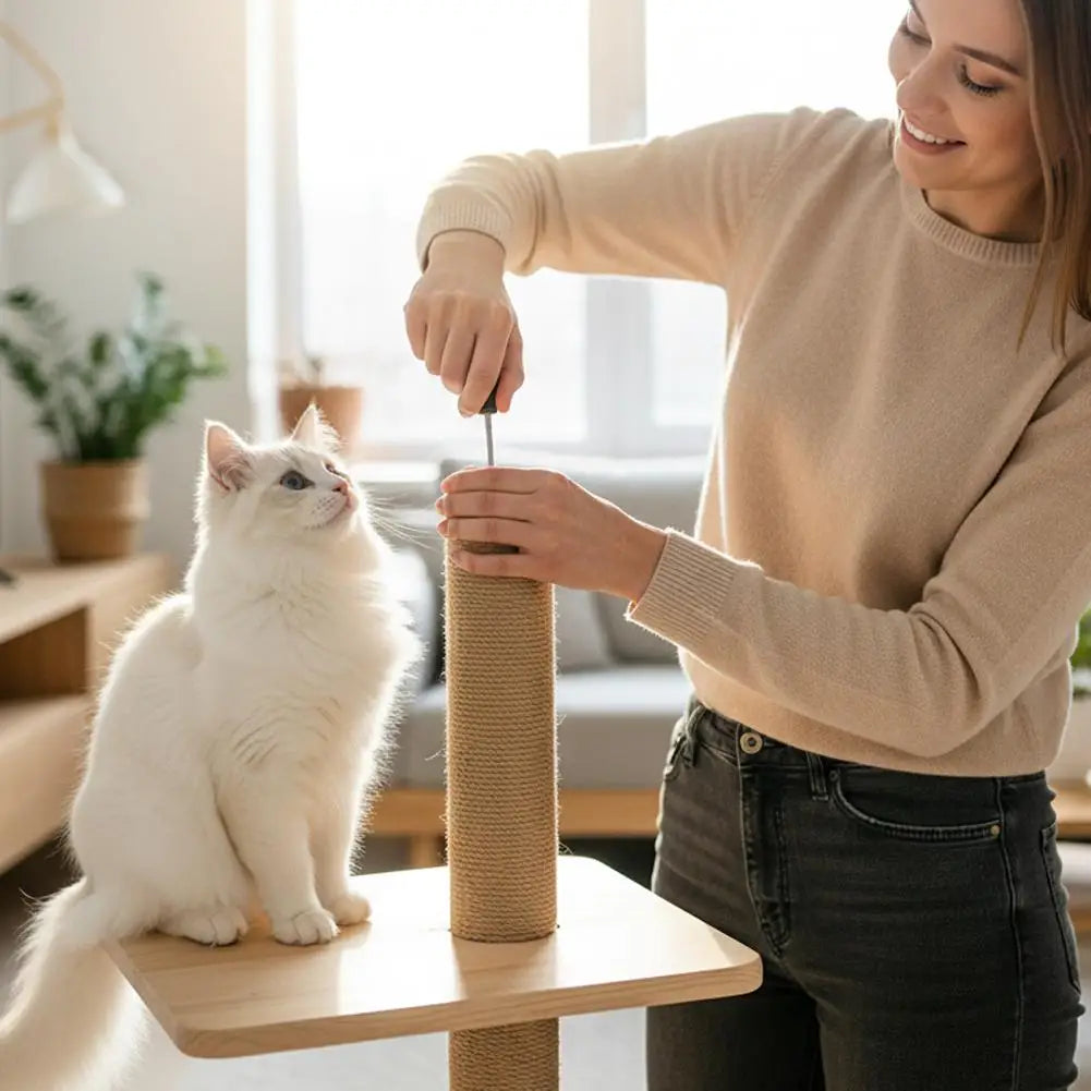 Sisal Cat Scratch Post Anti Scratch Claw Care Toy Detachable DIY Cat Tree Replacement Parts Household Pet Cat Supplies