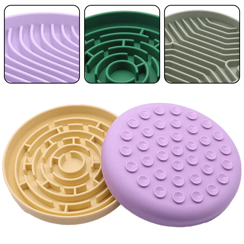 Pet Anti-choking Feeder Dog Food Bowl Pet Supplies Silicone Feeding Bowls Mat for Non-sliping Distracted Licking Plate Cutlery
