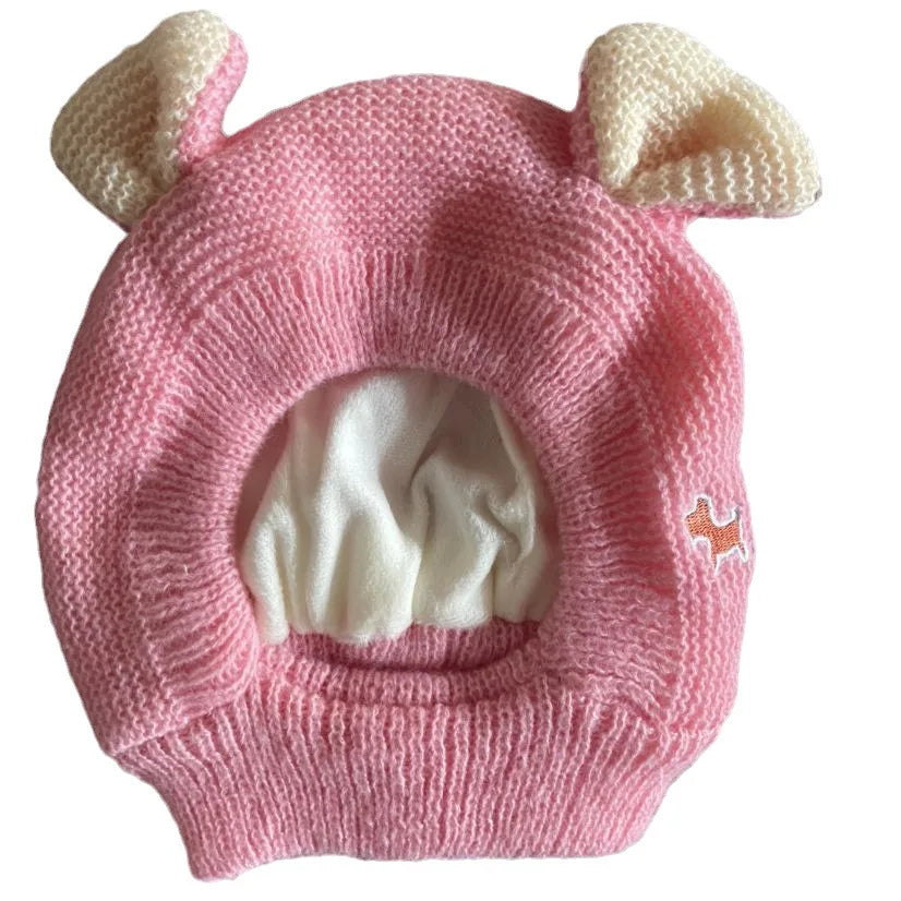 Winter Warm Dog Hat Ear Muffs Noise Protection Windproof Pet Ears Covers Knitted Earmuffs For Medium-Large Puppy Accessories.