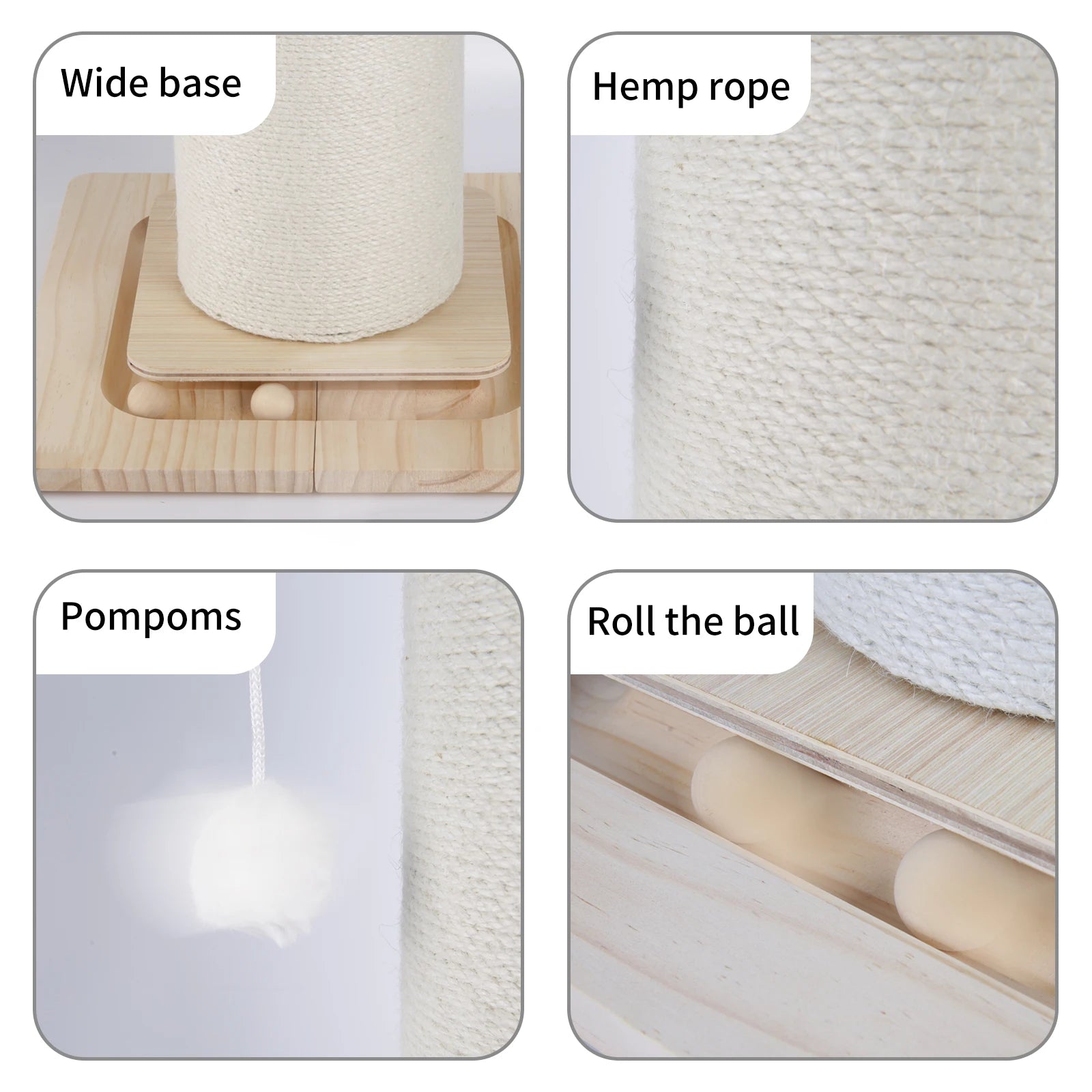 1 Section Vertical Sisal Material Safe Cat Climbing Frame Tree Modern Stable Design Cat Scratching Post for Cats 60cm/80cm