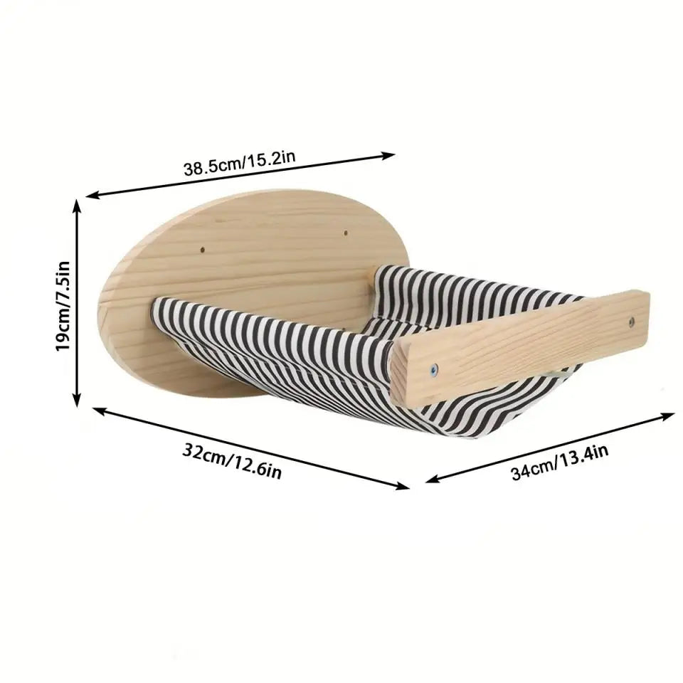 Wooden Cat Tree Tower Cat Wall Furniture Climbing Shelves Perches Sisal Scratcher Hammock Steps and Ladder Indoor Cats Walk Gym