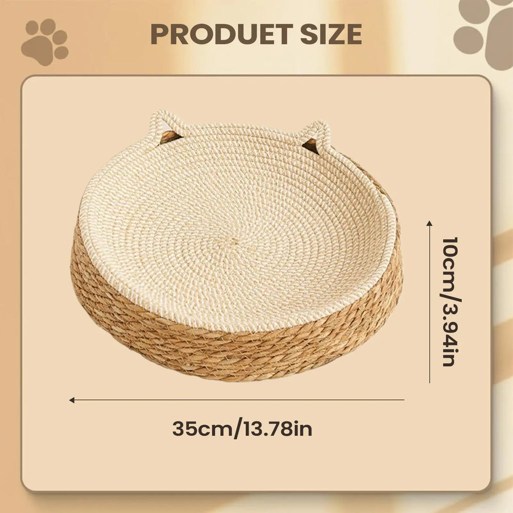 Cat Bed Sofa Cat Scratch Board Wear-Resistant Cat Bed Natural Rattan Weave Dog Cat House Pet Sleeping Bed Pet Supplies