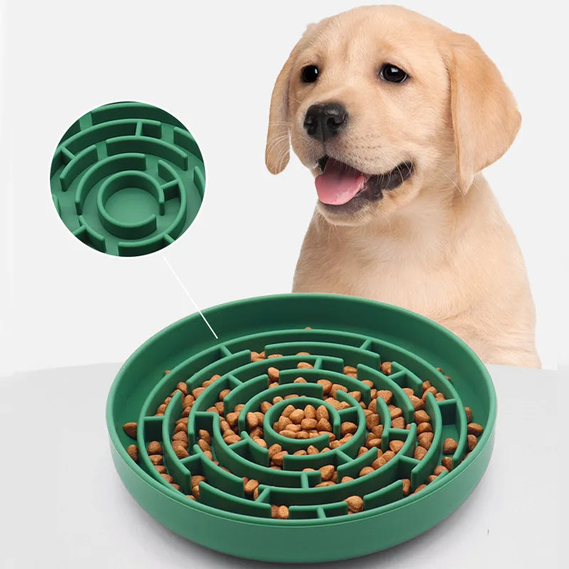 Pet Anti-choking Feeder Dog Food Bowl Pet Supplies Silicone Feeding Bowls Mat for Non-sliping Distracted Licking Plate Cutlery