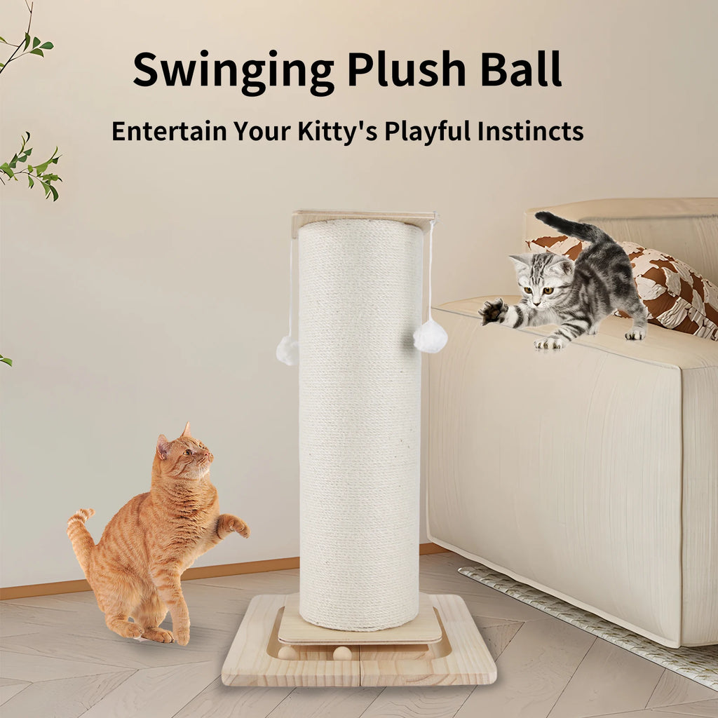 1 Section Vertical Sisal Material Safe Cat Climbing Frame Tree Modern Stable Design Cat Scratching Post for Cats 60cm/80cm
