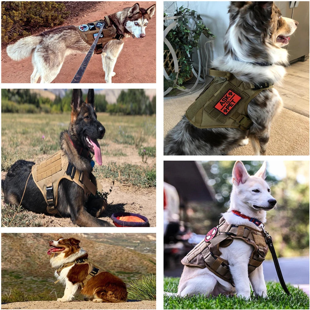 Large Dog Harness Pet German Shepherd Malinois Training Vest Military Tactical Medium Dog Harnesses Hunting For Dogs Accessories