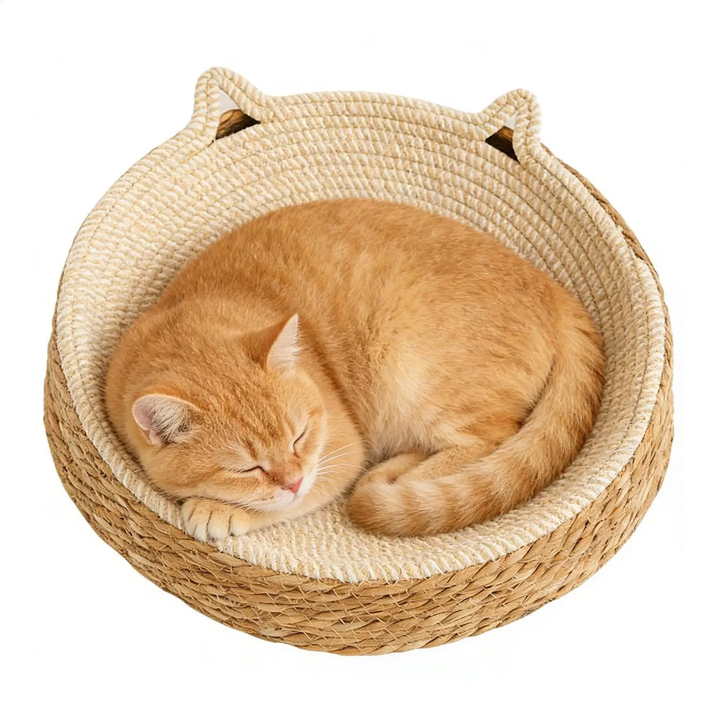 Cat Bed Sofa Cat Scratch Board Wear-Resistant Cat Bed Natural Rattan Weave Dog Cat House Pet Sleeping Bed Pet Supplies