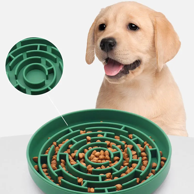Pet Anti-choking Feeder Dog Food Bowl Pet Supplies Silicone Feeding Bowls Mat for Non-sliping Distracted Licking Plate Cutlery