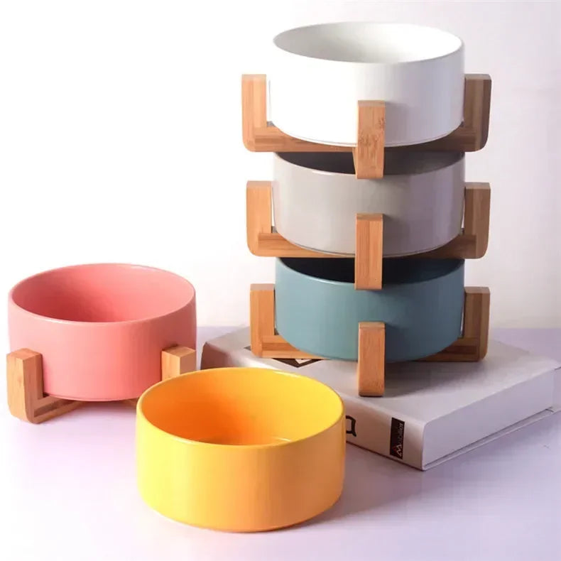 B7 Self-Assembly Ceramic Double Cat Bowl Dog Bowl 400ML Pet Feeding Water Bowl Cat Puppy Feeder Product SuppliesFood Water Bowls