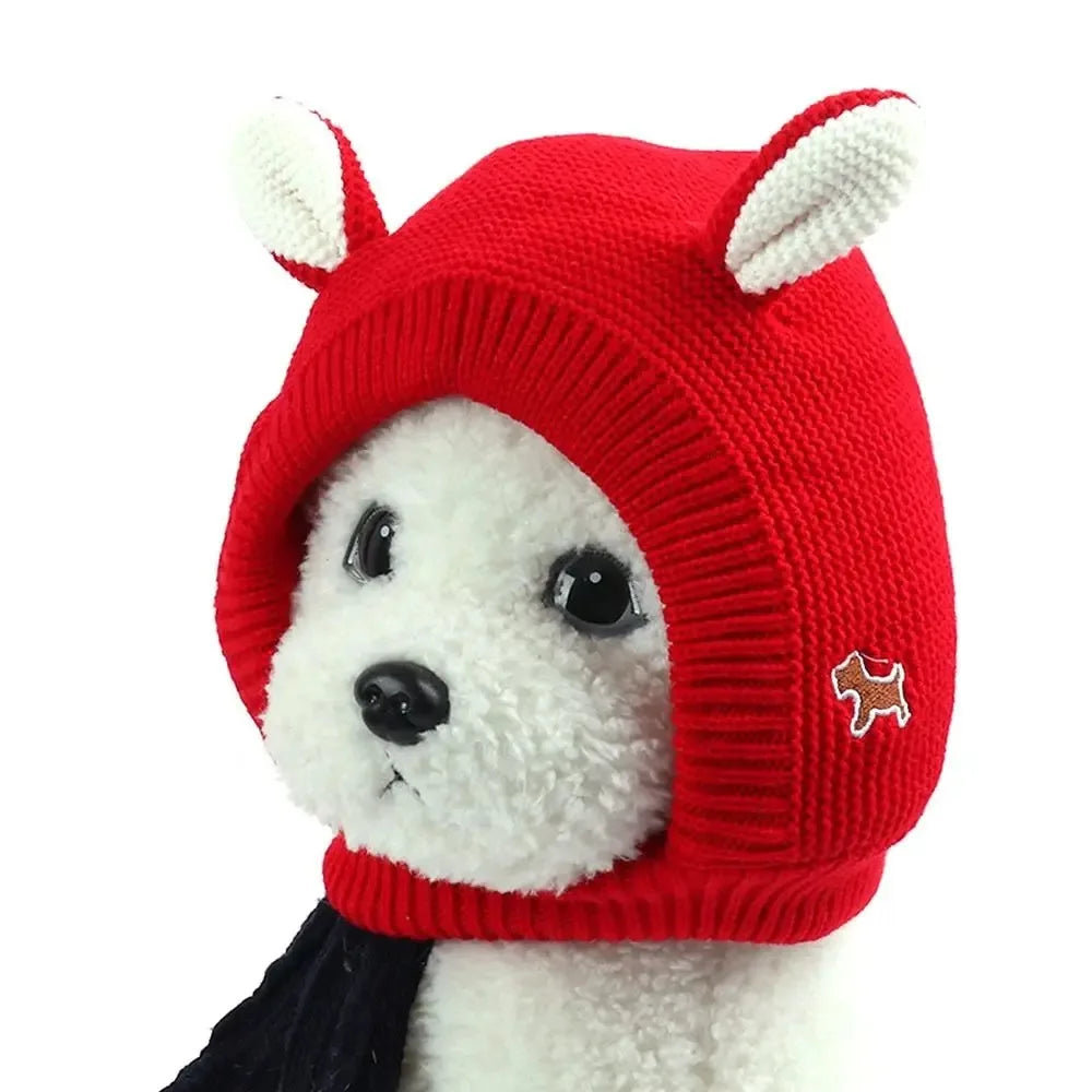 Winter Warm Dog Hat Ear Muffs Noise Protection Windproof Pet Ears Covers Knitted Earmuffs For Medium-Large Puppy Accessories.