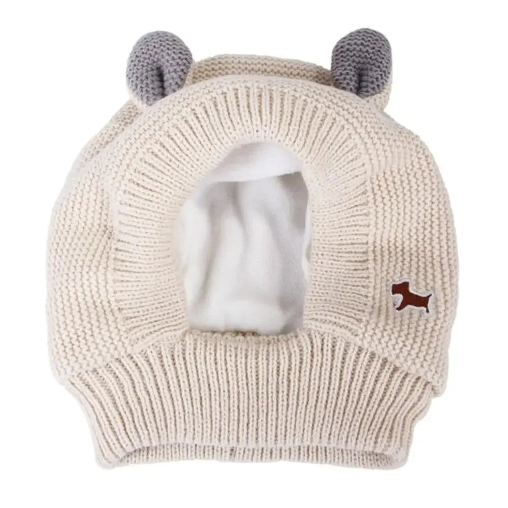 Winter Warm Dog Hat Ear Muffs Noise Protection Windproof Pet Ears Covers Knitted Earmuffs For Medium-Large Puppy Accessories.