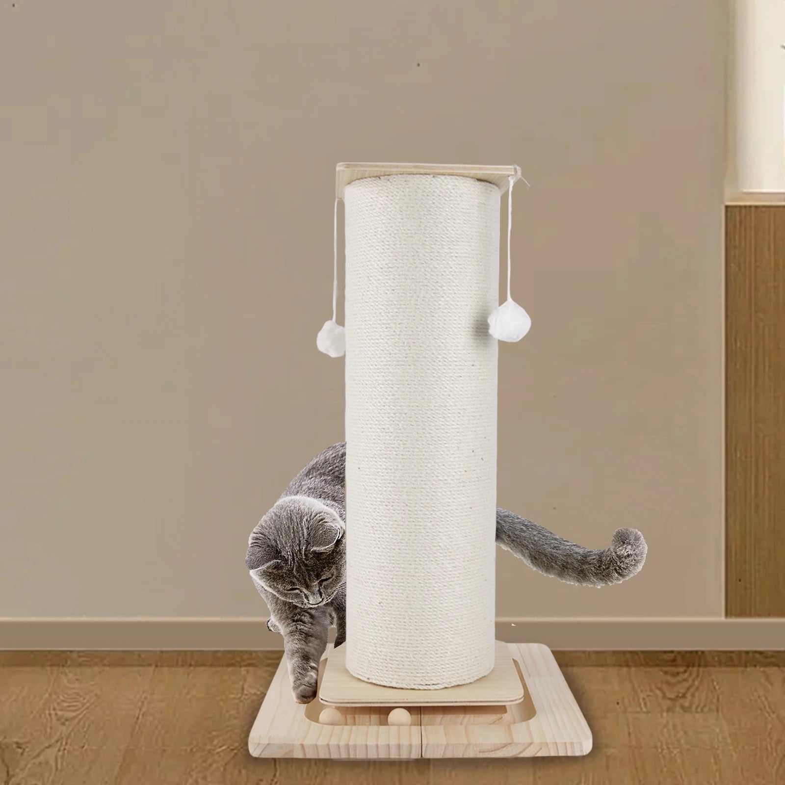 1 Section Vertical Sisal Material Safe Cat Climbing Frame Tree Modern Stable Design Cat Scratching Post for Cats 60cm/80cm