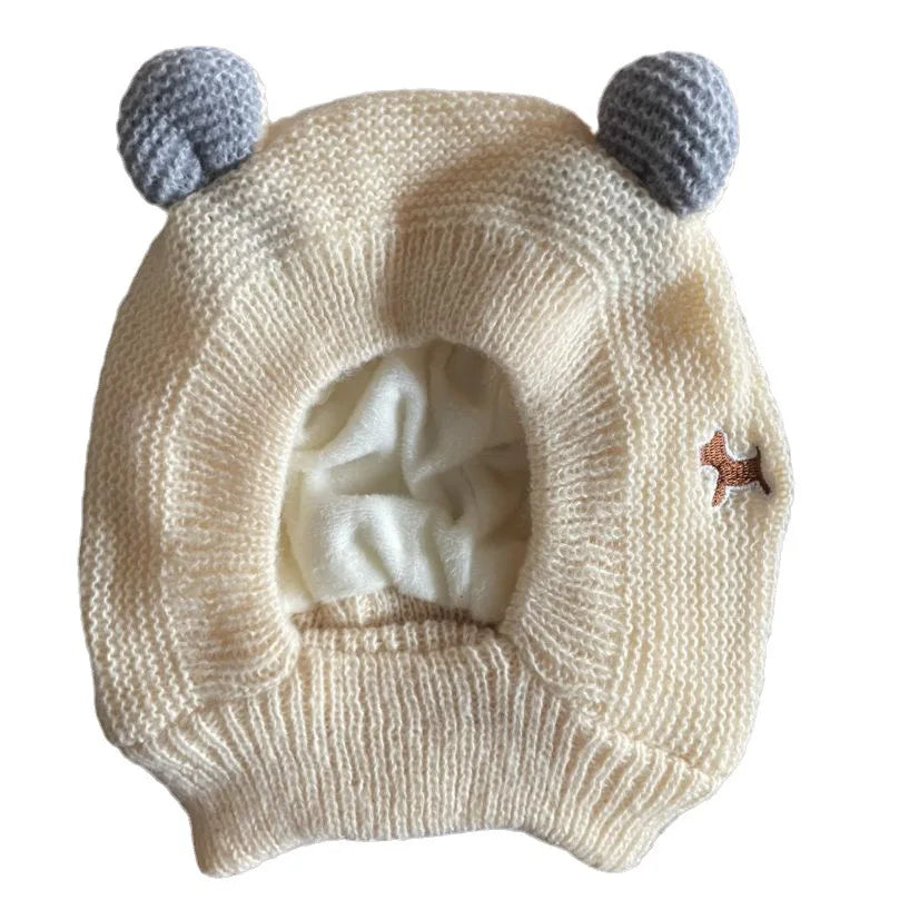 Winter Warm Dog Hat Ear Muffs Noise Protection Windproof Pet Ears Covers Knitted Earmuffs For Medium-Large Puppy Accessories.
