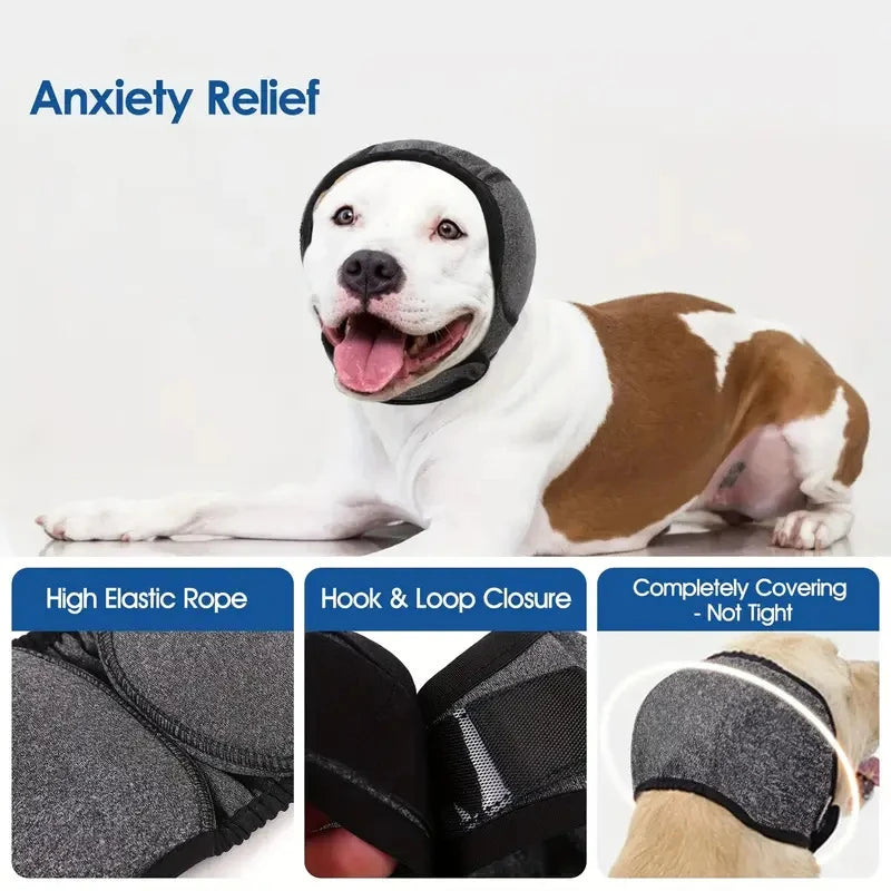Waterproof Noise Cancelling Adjustable Dog Ear Muffs Dog Earmuffs Swimming Calming Hood To Relieve Pet Anxiety & Prevent Shock
