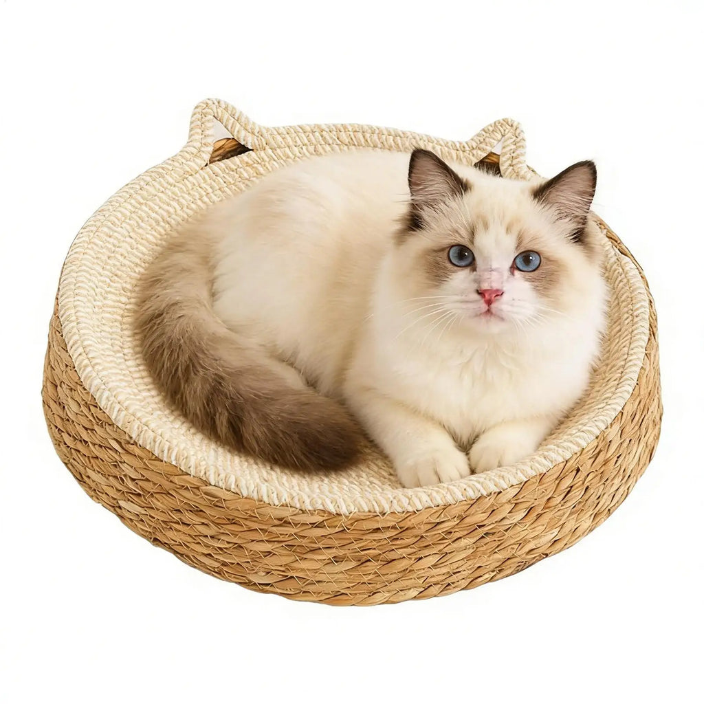 Cat Bed Sofa Cat Scratch Board Wear-Resistant Cat Bed Natural Rattan Weave Dog Cat House Pet Sleeping Bed Pet Supplies