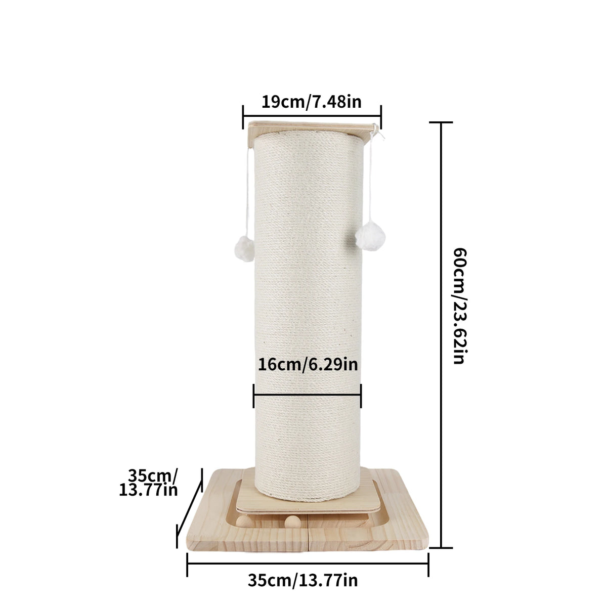 1 Section Vertical Sisal Material Safe Cat Climbing Frame Tree Modern Stable Design Cat Scratching Post for Cats 60cm/80cm