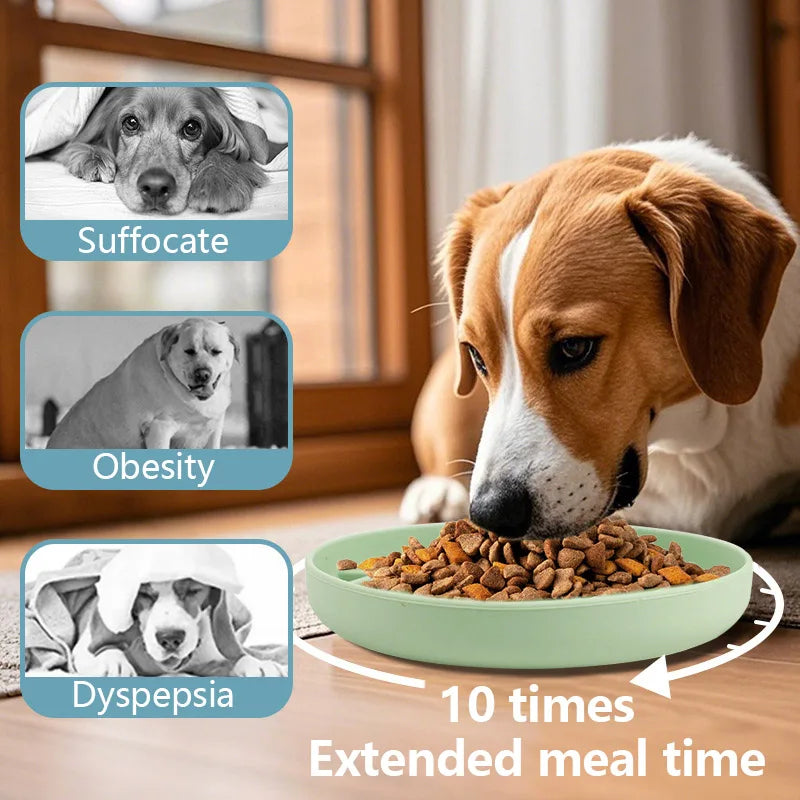 Pet Anti-choking Feeder Dog Food Bowl Pet Supplies Silicone Feeding Bowls Mat for Non-sliping Distracted Licking Plate Cutlery