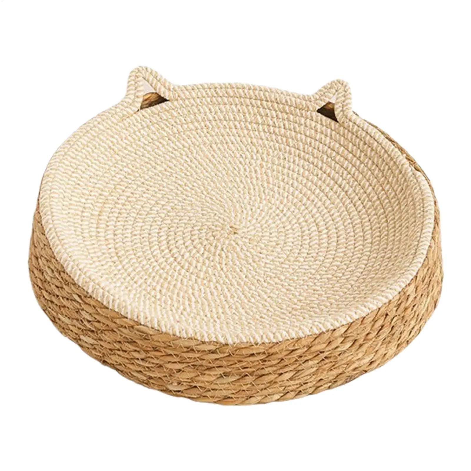 Cat Bed Sofa Cat Scratch Board Wear-Resistant Cat Bed Natural Rattan Weave Dog Cat House Pet Sleeping Bed Pet Supplies