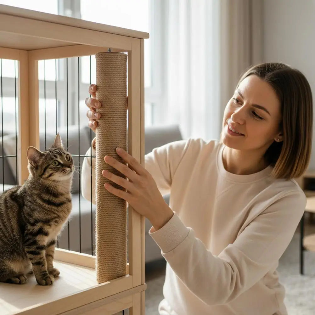 Sisal Cat Scratch Post Anti Scratch Claw Care Toy Detachable DIY Cat Tree Replacement Parts Household Pet Cat Supplies