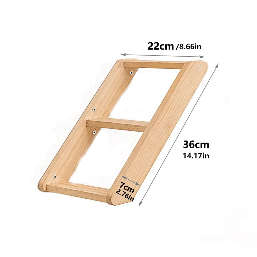 Wall Mounted Cat Shelves Solid Wood Cat Climbing Perch Floating Steps Cat Wall Furniture DIY Cat Tree Platform for Indoor Kitten