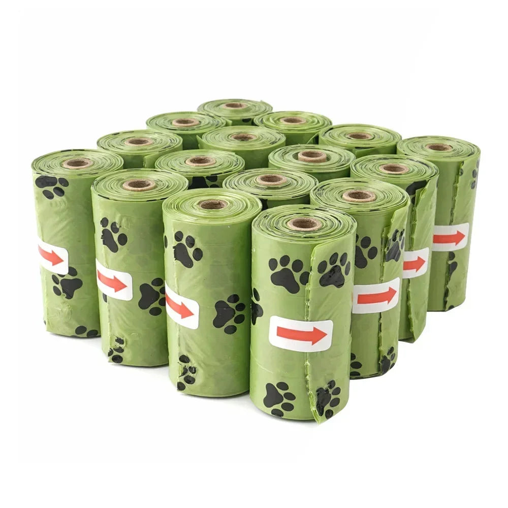 Dog Poop Bags for dog Large Cat Waste Bags Doggie Outdoor Home Clean Refill Garbage Bag 15 Bags/ Roll Pet Supplies